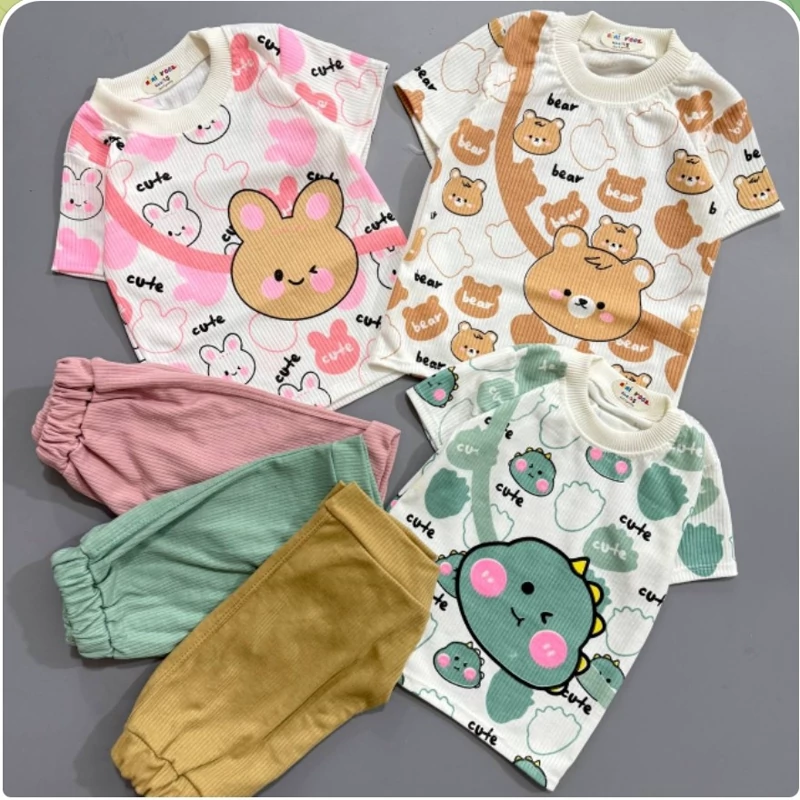 سیسمونی تیشرت شلوارک اسپرت کبریتی طرح مختلف