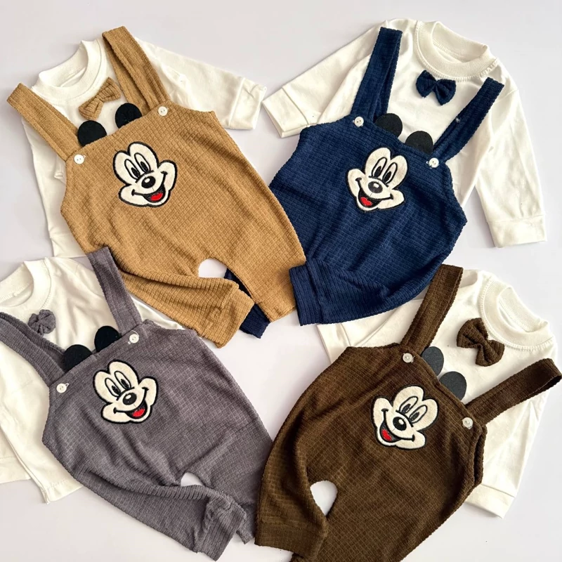 سیسمونی نوزادی اسپرت دو تیکه پیشبندی میکی موس